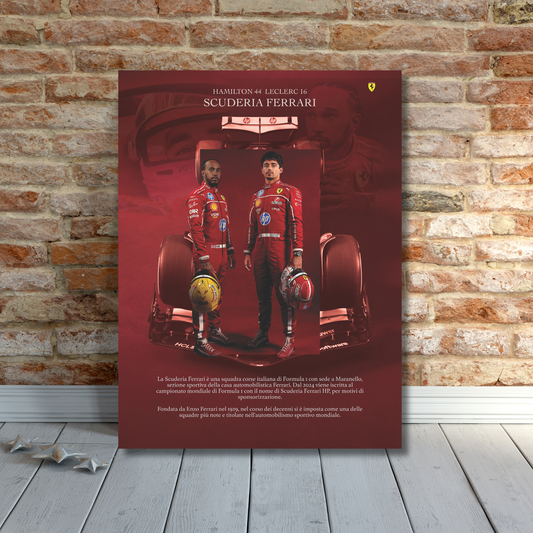 Scuderia Ferrari With Leclerc And Hamilton Poster