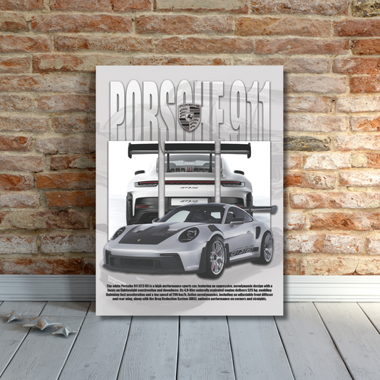 Porsche GT3 RS White Poster