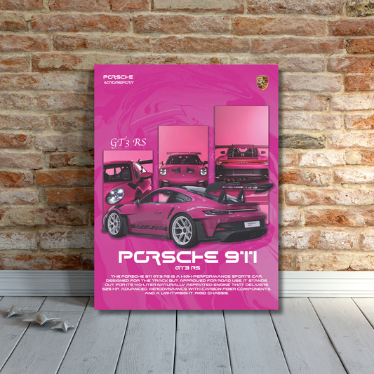 Porsche GT3 RS Pink Poster