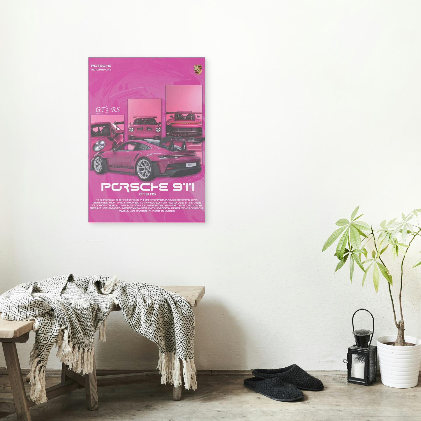 Porsche GT3 RS Pink Poster